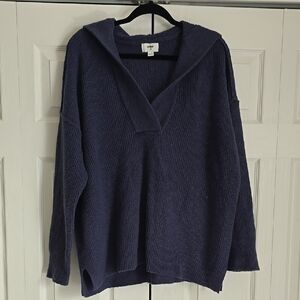 Aerie CozyUp Waffle Sweater Hoodie - Navy Blue